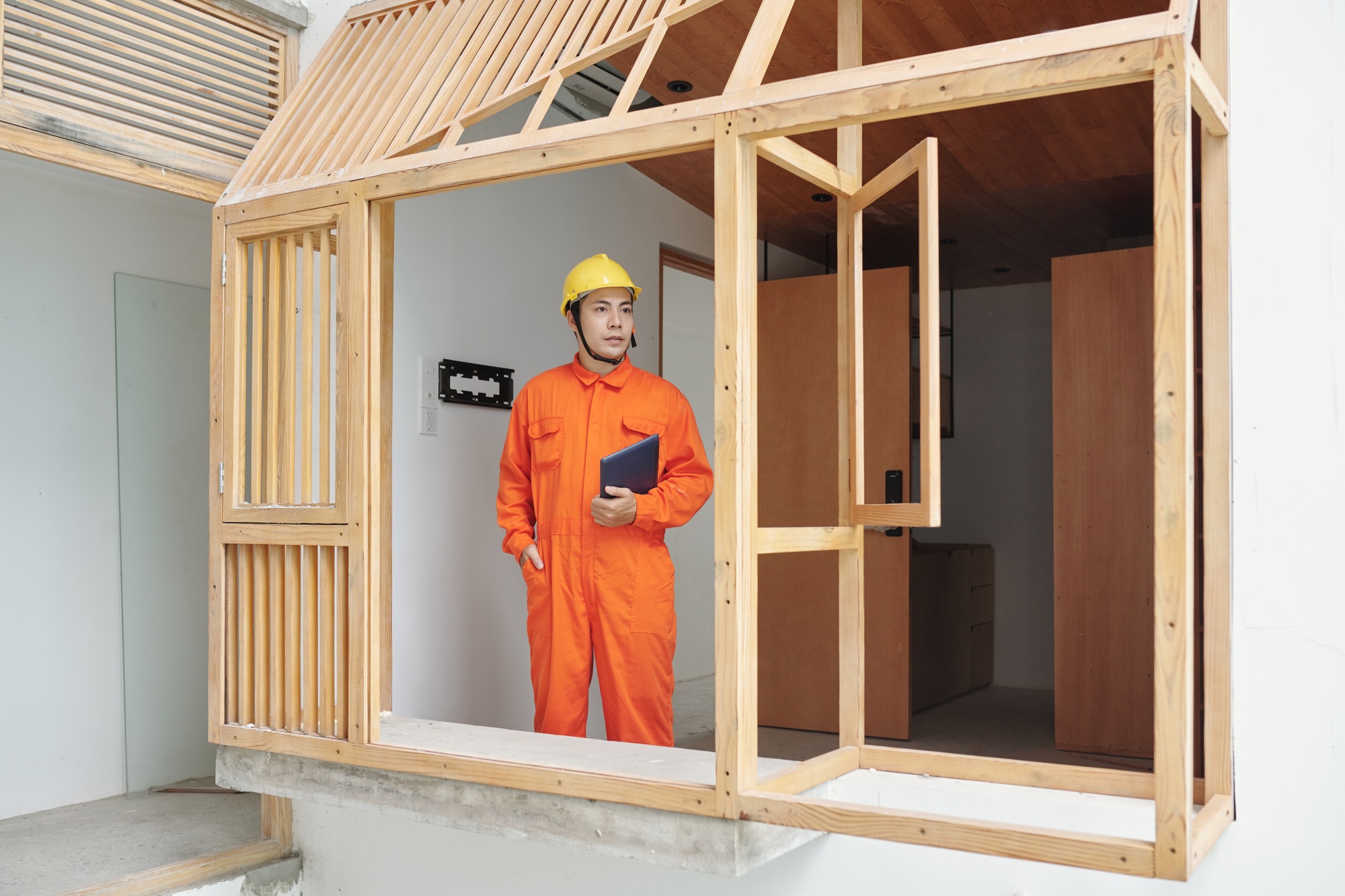 Foreman Checking Rennovation Progress
